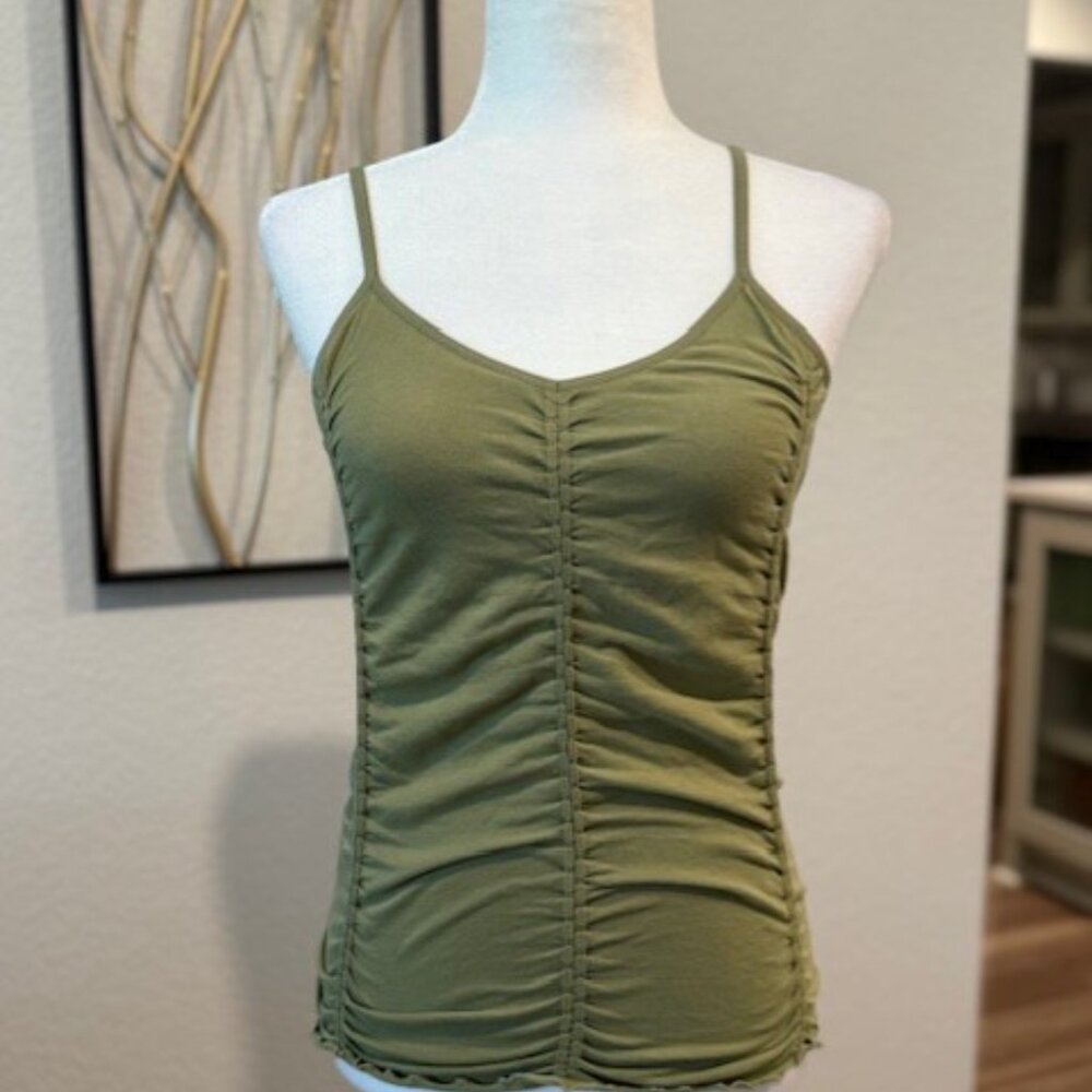 Fabletics Olive Green Ruched Tank Top